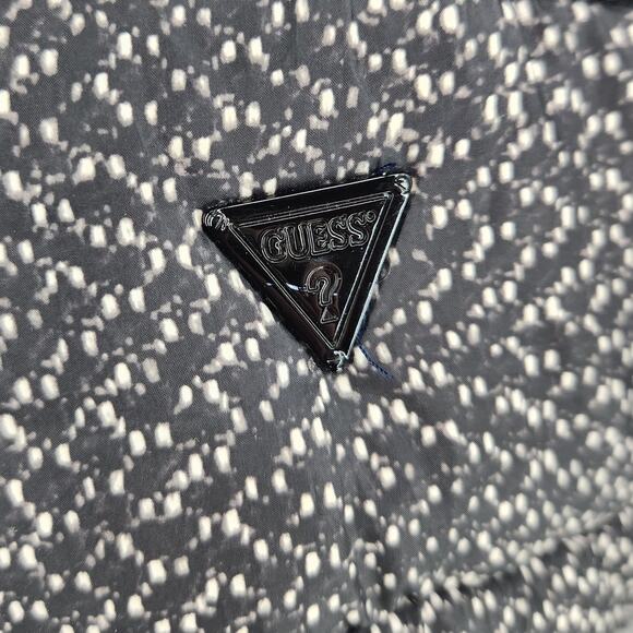 SALE Guess Black & White Hooded Winter Quilted Puffer Coat Women's Size Small - Picture 8 of 11